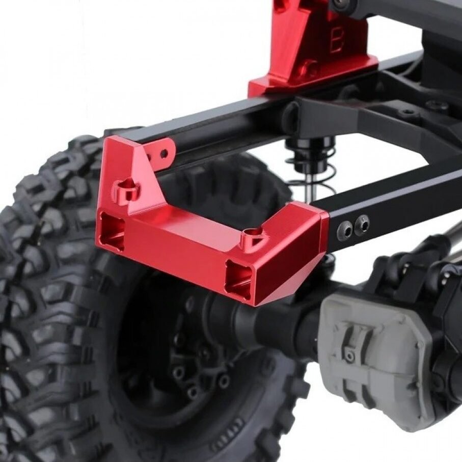 INJORA CNC Red Front & Rear Bumper Mount Servo Stand For Traxxas TRX-4 8237 - Image 2