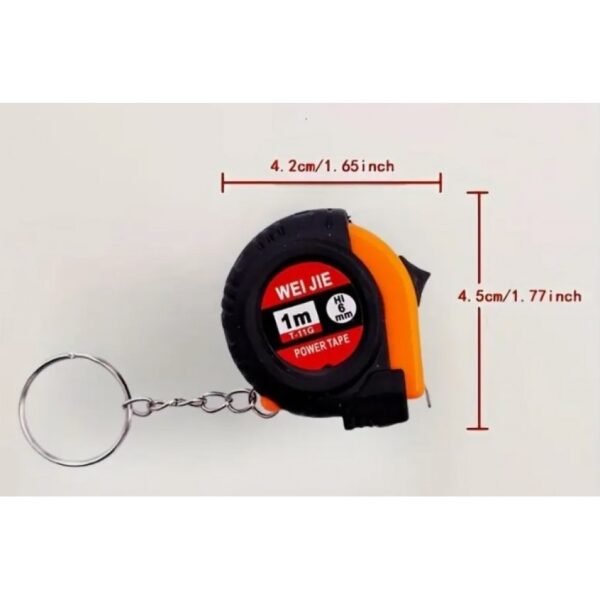 Chaveiro de Fita Métrica Retrátil Compacto, 1m/3ft com Travamento - Image 2