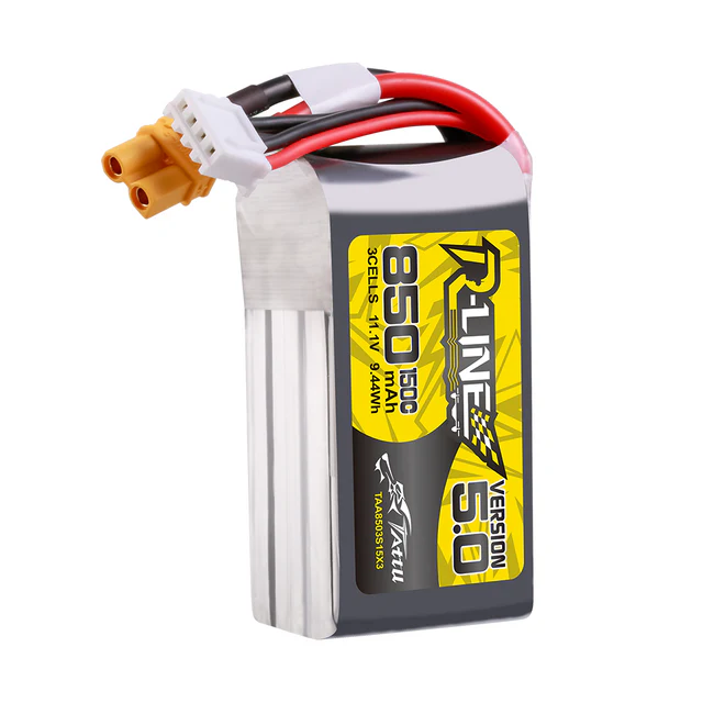 Tattu R-Line Version 5.0 850mAh 3S 11.1V 150C Lipo Battery Pack with XT30U-F plug - Image 5