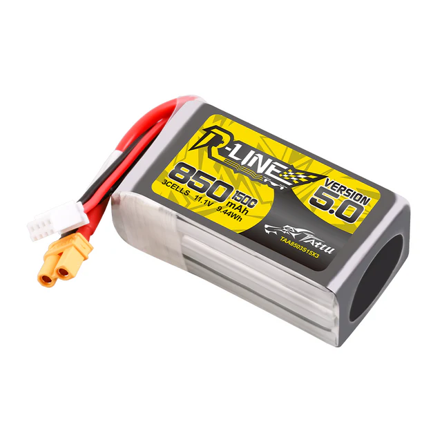 Tattu R-Line Version 5.0 850mAh 3S 11.1V 150C Lipo Battery Pack with XT30U-F plug - Image 4