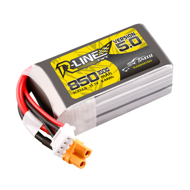 Tattu R-Line Version 5.0 850mAh 3S 11.1V 150C Lipo Battery Pack with XT30U-F plug - Image 3