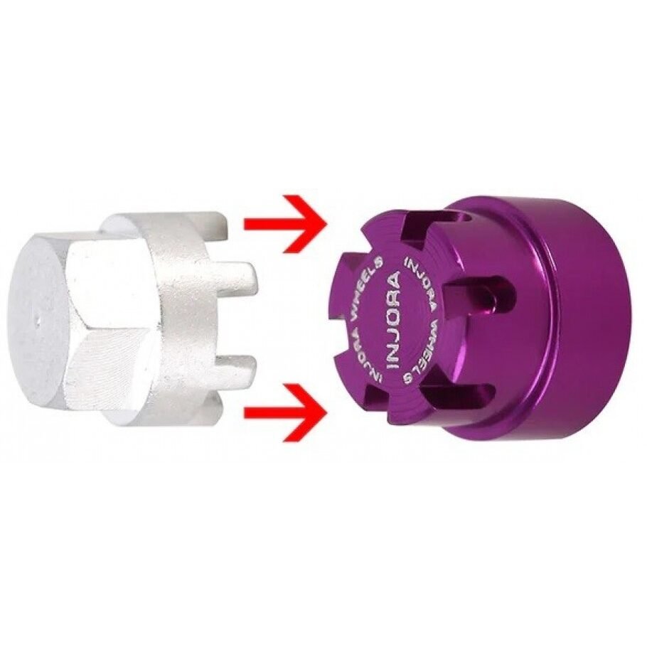 INJORA M2 Wheel Nuts Cap Locking Hubs CNC Aluminum Upgrade for 1/24 RC Crawler Puple - Image 5