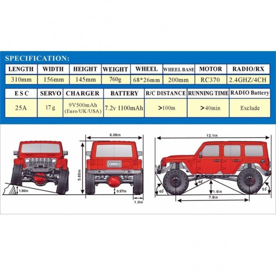 ADVENTURE JL 4x4 RTR 1:16 WATERPROOF TRAIL CRAWLER GREY RGT136161 JL - Image 5
