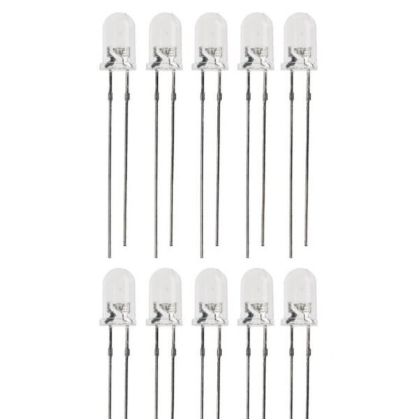 Led 5mm Branco 3V (set 10pc)