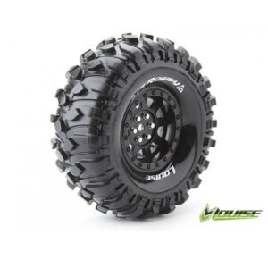 Louise RC - CR-ROWDY - 1-10 Crawler Tire Set - Mounted - Super Soft - Black 1.9 Wheels - Hex 12mm - L-T3233VB