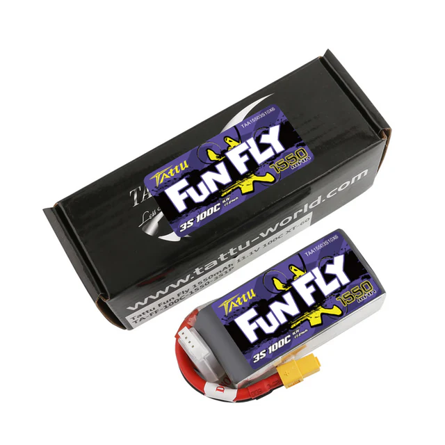 Tattu Funfly Series 1550mAh 11.1V 100C 3S1P Lipo Battery Pack with XT60 Plug - Image 2
