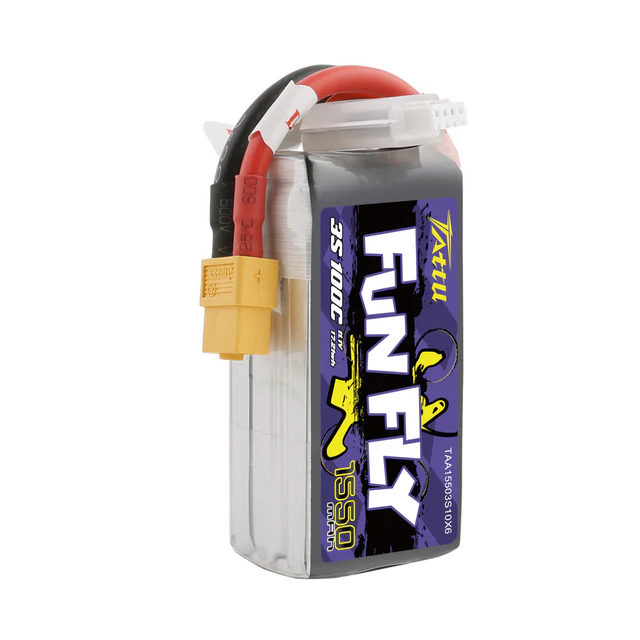 Tattu Funfly Series 1550mAh 11.1V 100C 3S1P Lipo Battery Pack with XT60 Plug - Image 3