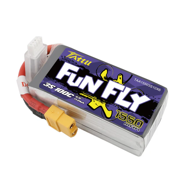 Tattu Funfly Series 1550mAh 11.1V 100C 3S1P Lipo Battery Pack with XT60 Plug - Image 4