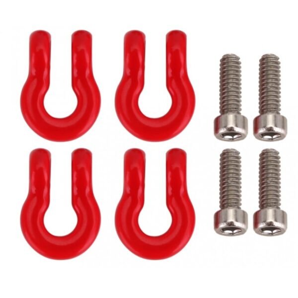 SCALE BUMPER TOW HOOKS 1/24 (SCX24) (4PC) Red - Image 3
