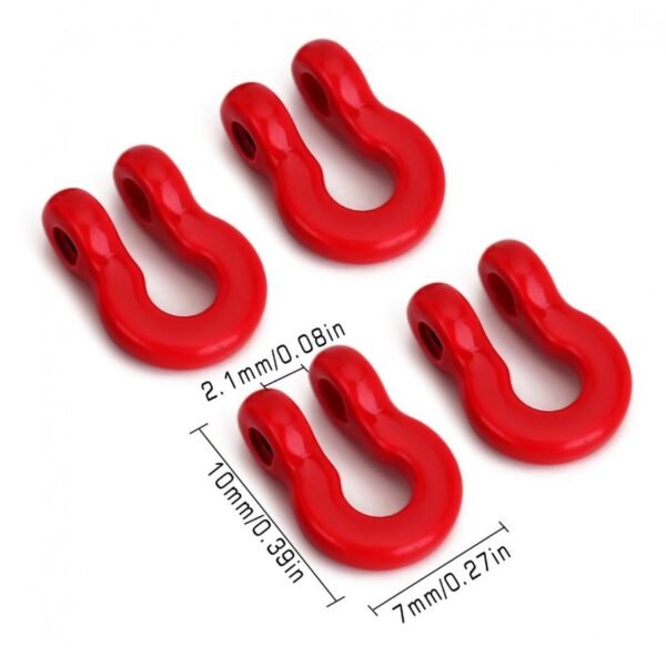 SCALE BUMPER TOW HOOKS 1/24 (SCX24) (4PC) Red - Image 2