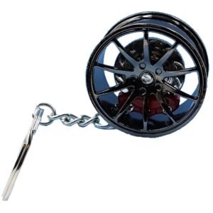 Chaveiro de roda de carro em liga metálica Black v2