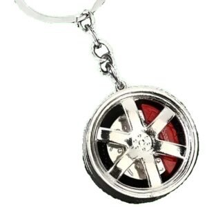 Chaveiro de roda de carro em liga metálica Silver