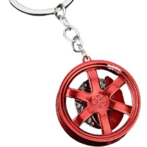 Chaveiro de roda de carro em liga metálica RED