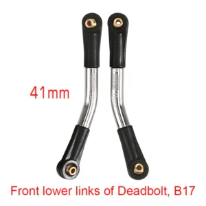 2PCS 41mm Stainless Steel High Clearance Chassis Links for SCX24 Mods (Deadbolt Front Lower)