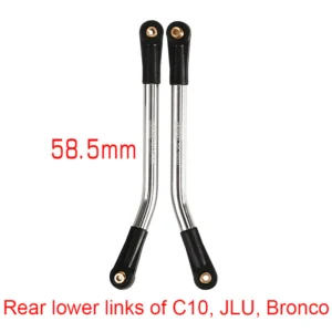 2PCS 58.5mm Stainless Steel High Clearance Chassis Links for SCX24 Mods (C10 Rear Lower)