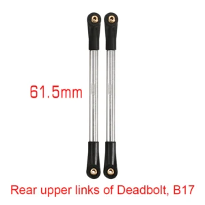 2PCS 61.5mm Stainless Steel High Clearance Chassis Links for SCX24 Mods (Deadbolt Rear Upper)
