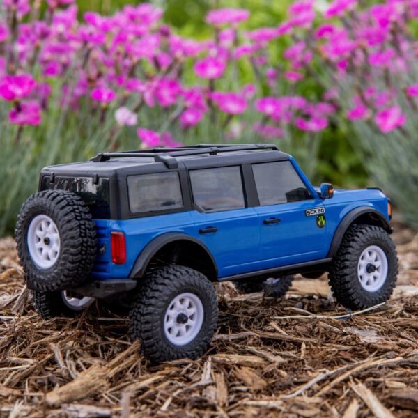 1/30 SCX30 Ford Bronco 4X4 RTR Brushed Rock Crawler (Battery & Charger Included), Blue - Image 7