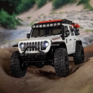 1/30 SCX30 Jeep Wrangler JLU 4X4 RTR Brushed Rock Crawler (Battery & Charger Included), White