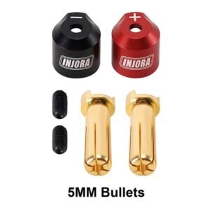 Injora Heatsink Bullet Plug Connectors Grips with 5mm Bullets (Black, Red)