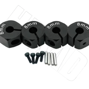ALUMINIUM 12MM WHEEL HUB (8mm Black) 4pcs