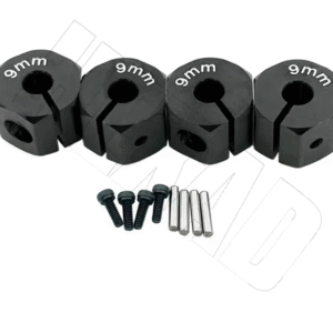 ALUMINIUM 12MM WHEEL HUB (9mm Black) 4pcs