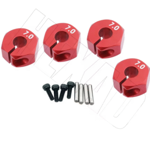 ALUMINIUM 12MM WHEEL HUB (7mm Red) 4pcs