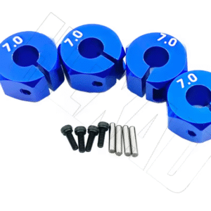 ALUMINIUM 12MM WHEEL HUB (7mm Blue) 4pcs