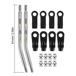 Alternative view of INJORA Stainless Steel High Clearance Links with Rod Ends for 1/10 RC Crawler 91mm (eye to eye: 110mm)