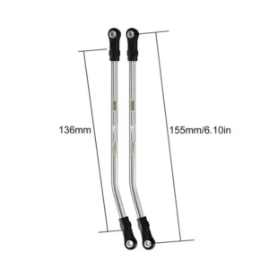 INJORA Stainless Steel High Clearance Links with Rod Ends for 1/10 RC Crawler 136mm (eye to eye:155mm)