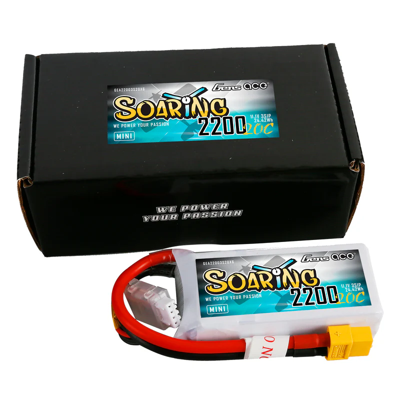 Gens ace Soaring 2200mAh 3S 20C 11.1V LiPo Battery with XT60 Plug - Image 2