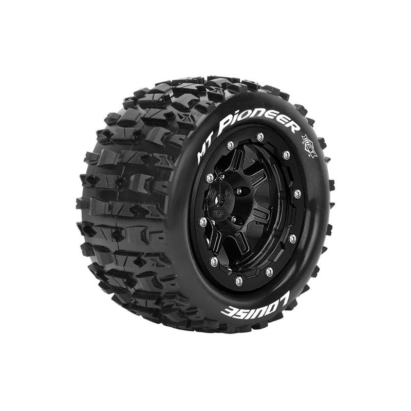 Louise RC - MFT - MT-PIONEER - Tire Set for Maxx - Mounted - Sport - Black 3.8 Bead-Lock Wheels - 1/2-Offset - Hex 17mm - Image 2