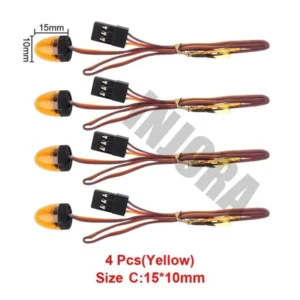 INJORA 4PCS LED Lights Set, Strobing-blasting/Flashing/Rotating Mode for Tamiya Tractor