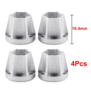 INJORA 12mm Black Aluminum Wheel Hex Hubs For 1.9" 2.2" Rims (18.4mm)(4pcs) (Silver)