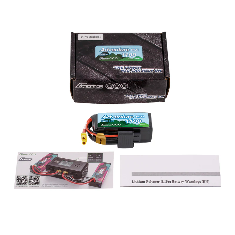 Gens ace Adventure G-Tech 1100mAh 3S1P 11.4V 60C High Voltage Lipo Battery XT30 - Image 3
