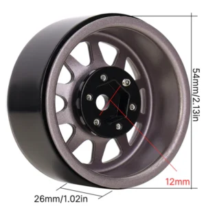 Alternative view of INJORA 1.9" 10-spoke Stamped Steel Wheels for 1/10 RC Crawlers (09GL)