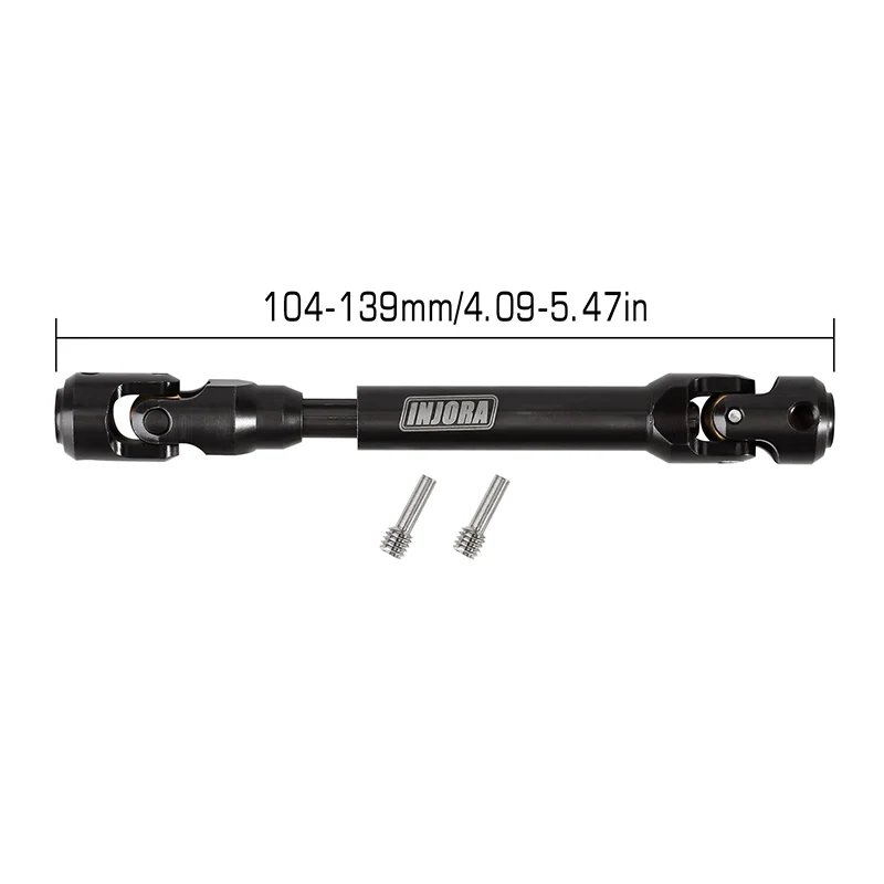 INJORA Steel Heavy-Duty Drive Shaft for 1/10 RC Car Crawler (104-139mm)