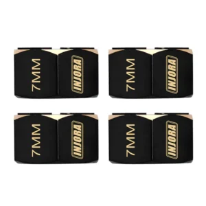 Alternative view of INJORA Black Brass Wheel Hex Hub Extenders (7mm)