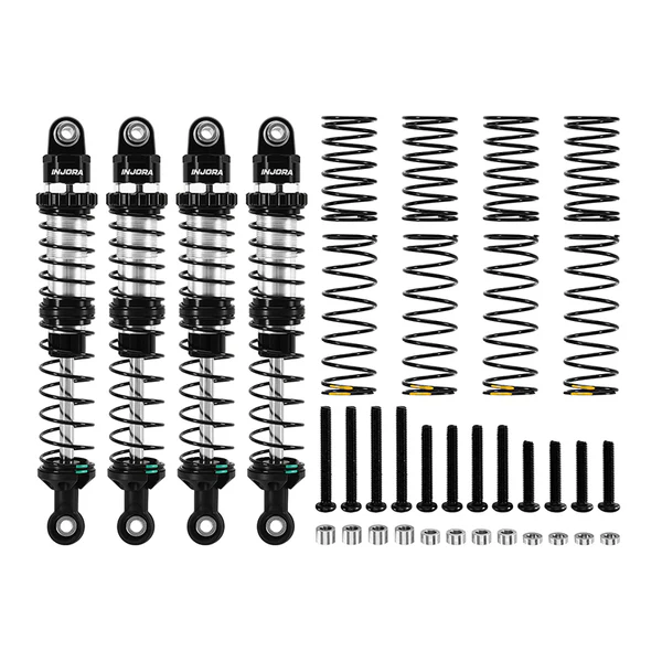 INJORA DRX Dual-Rate Spring Oil Shocks for 1/10 RC Crawlers, 120mm 4pcs