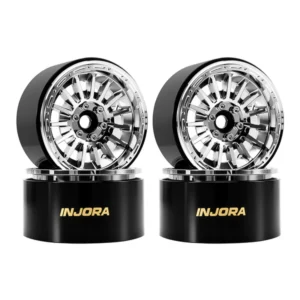INJORA 2.2" Brass & Aluminum Wheels for 1/10 RC Crawlers (W2259)(Chrome)