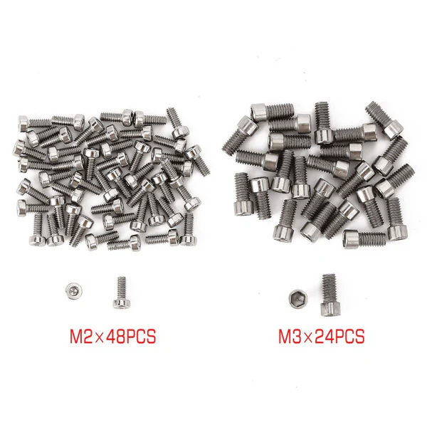 INJORA M2 M3 Metal Screws, 1.9 2.2 Wheel Rims Hexagon Screws for 2 wheels: M2x48pcs M3x24pcs