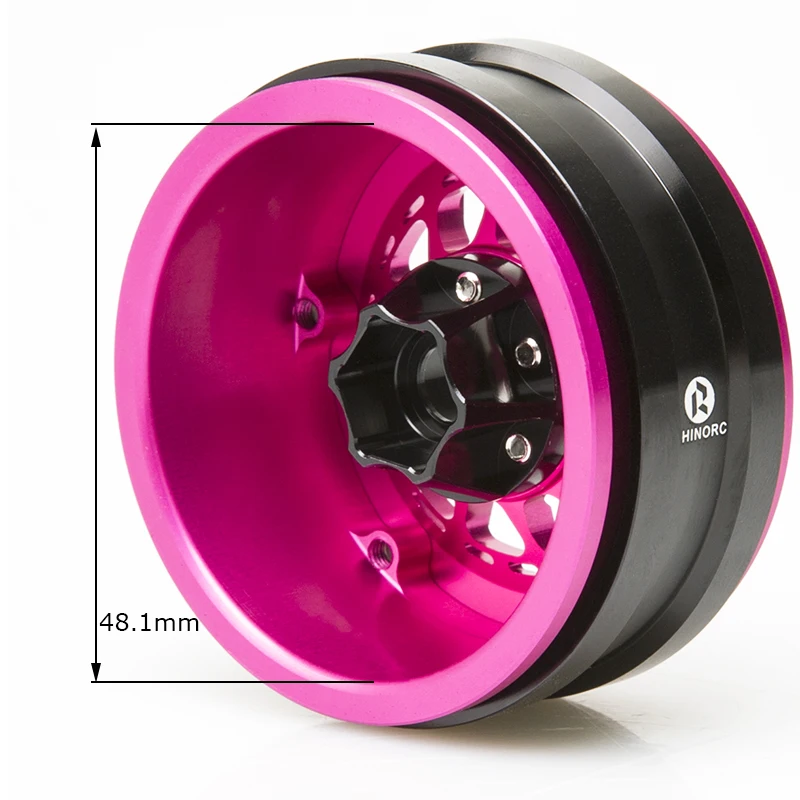 RhinoRC MOZA 1.9S Inch Black Performance Aluminum Wheel Rim 4PCS - Image 4