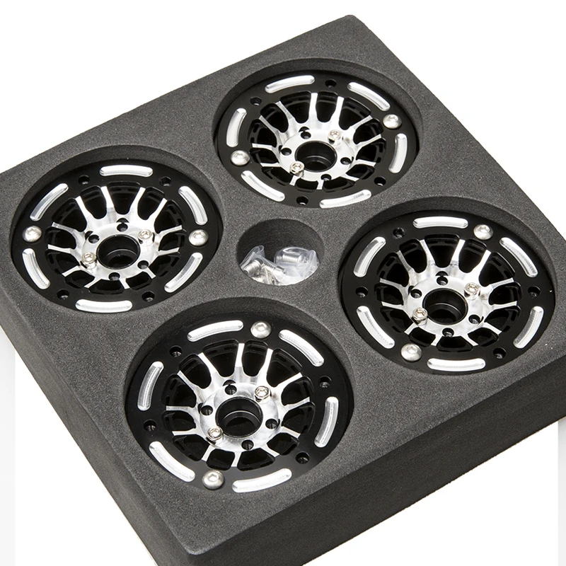 RhinoRC MOZA 1.9S Inch Black Performance Aluminum Wheel Rim 4PCS