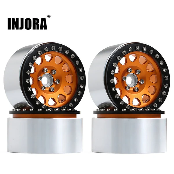 INJORA 2.2" Aluminum Beadlock Wheels for 1/10 RC Crawlers (YQW-22GD)