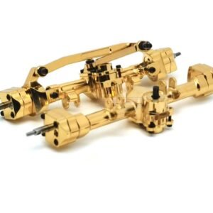 Team Raffee Co. Brass Portal Front & Rear Axle Set for 2019 Jeep Wrangler for Axial SCX24 (No wheel hubs & pins)