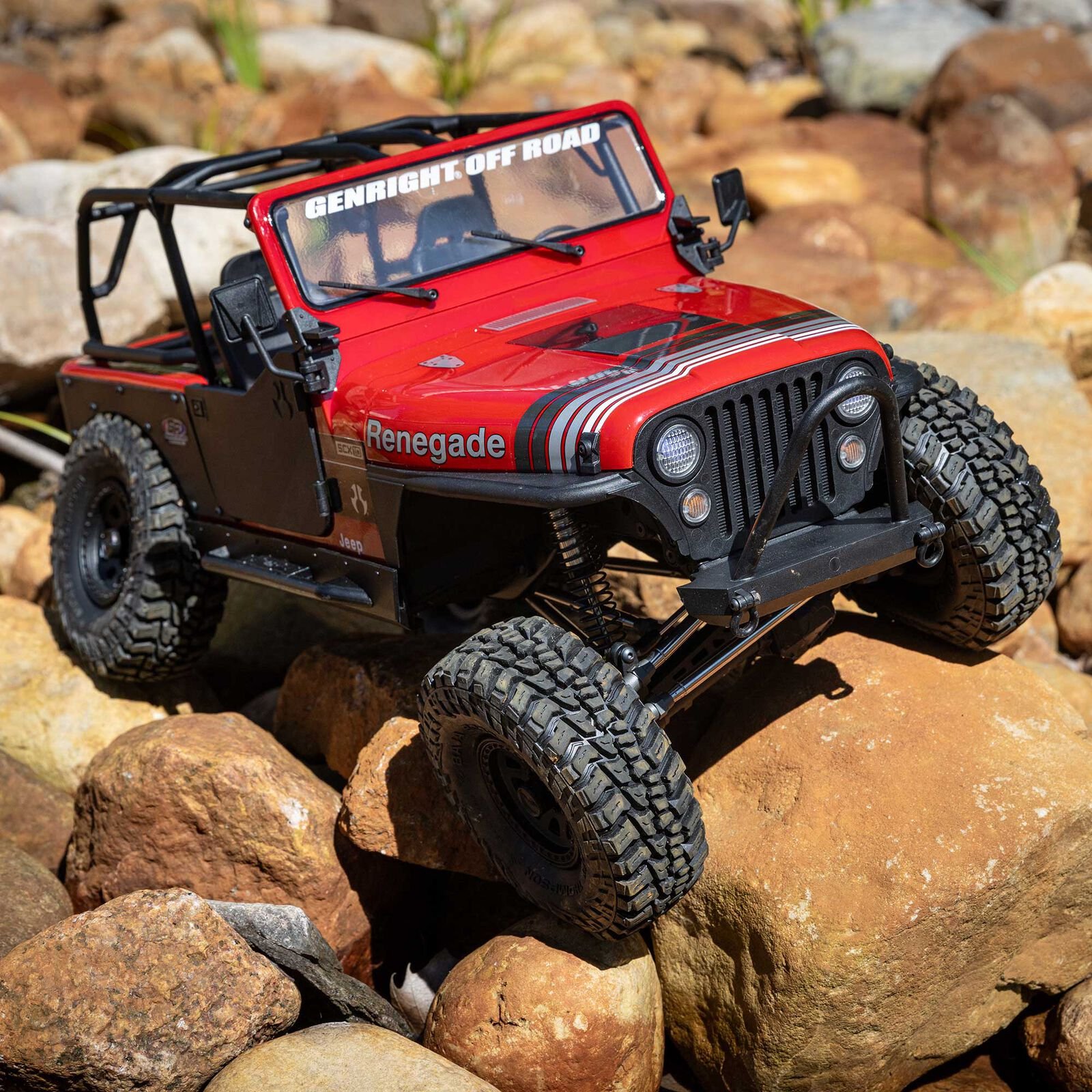 1/10 SCX10 III Jeep CJ-7 4X4 RTR Brushed Rock Crawler, Red - Image 2