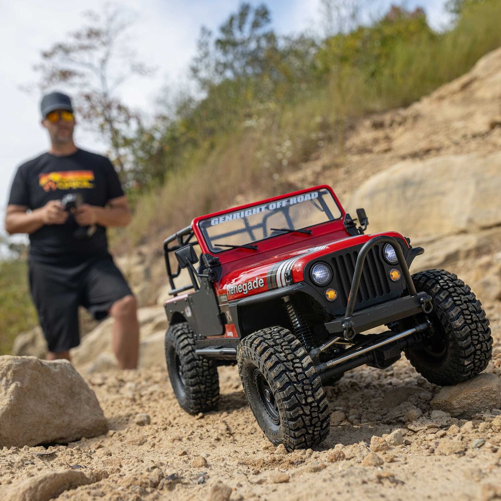 1/10 SCX10 III Jeep CJ-7 4X4 RTR Brushed Rock Crawler, Red - Image 4