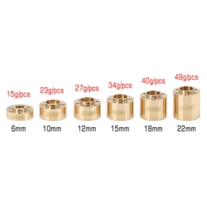 Alternative view of INJORA 12mm Heavy Brass Wheel Hex Hub Extenders Adapters for 1.9 2.2 Beadlock Wheel Rims (4pcs 15mm)
