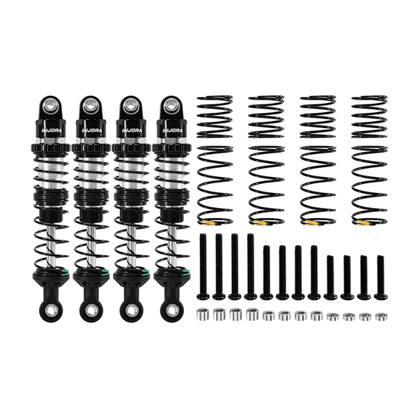 INJORA DRX Dual-Rate Spring Oil Shocks for 1/10 RC Crawlers, 80mm 4pcs