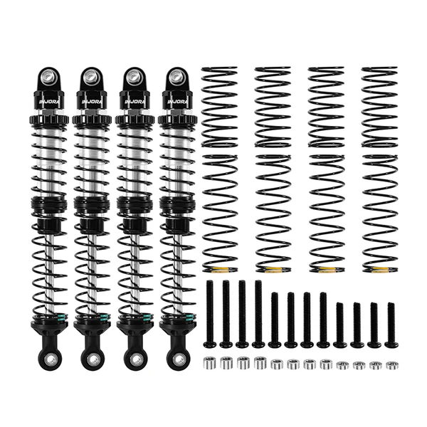 INJORA DRX Dual-Rate Spring Oil Shocks for 1/10 RC Crawlers, 110mm 4pcs