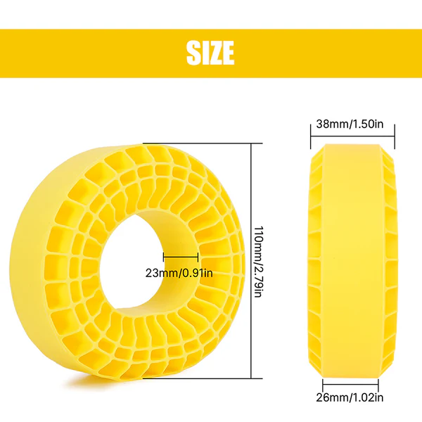 INJORA Silicone Rubber Inserts for 1.9" 118-122mm(4.75" OD) Tires (1906) 4pcs Yellow (Super Soft) - Image 4